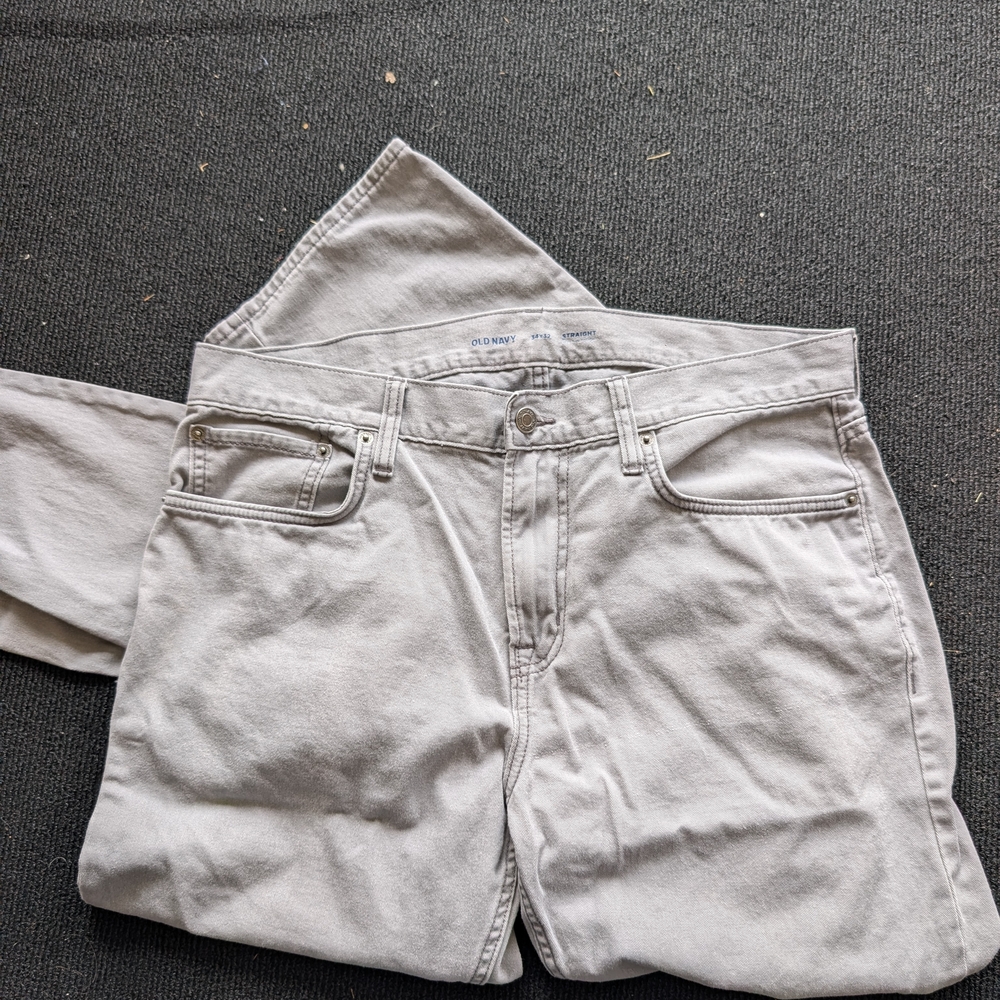 Old Navy Light Gray Relaxed Jeans